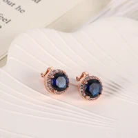 classic non pierced clip on earrings ear clips women see bule crystal wedding earring bijoux brincos friend gift jewelry 2022