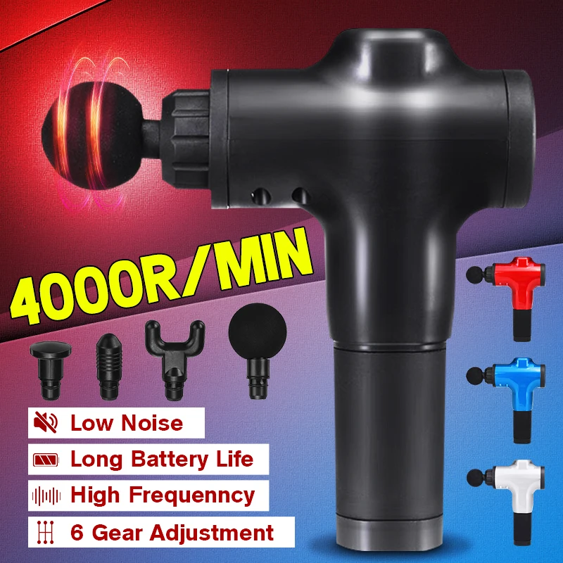 4000р/мин терапевтический массажный пистолет 6 скоростей мышечный массажер