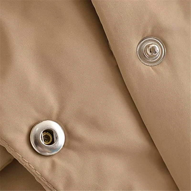 KEYANKETIAN ZA women's autumn jacket with belt, parka coat, winter shirt, parka coat, army green oversized winter jacket