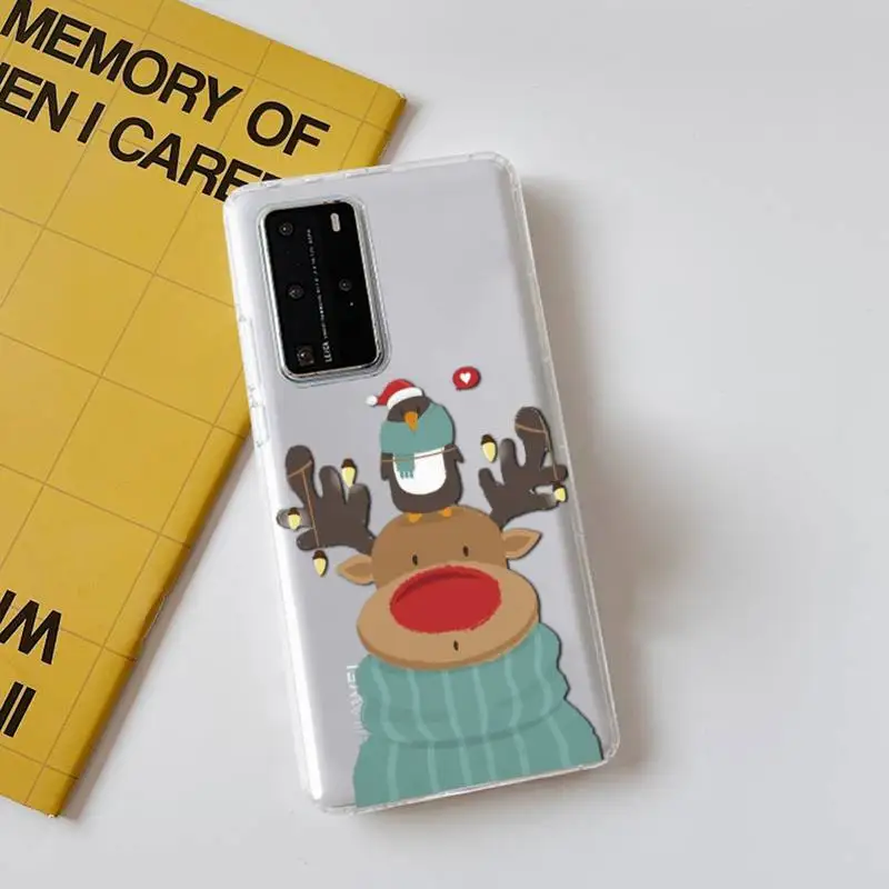 hot cartoon christmas phone case for huawei p 20 30 40 lite pro honor 10 lite mate 20 lite y6 2019 nova 3e free global shipping