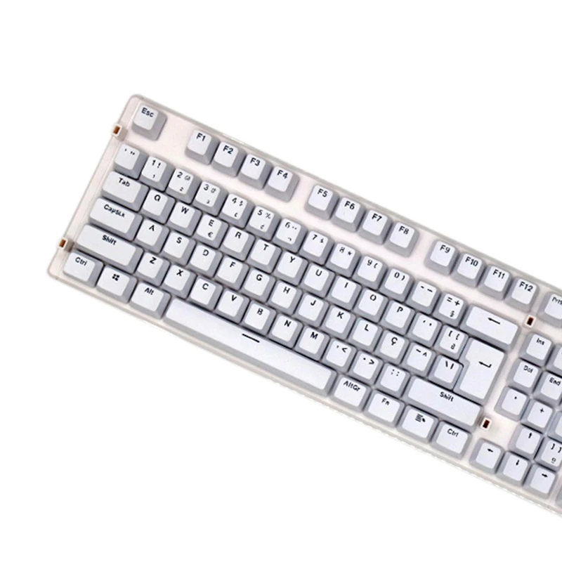 

ABS Brazilian Mechanical Keyboard Keycaps 108-Key Personalized Characters Light Transmission White Height