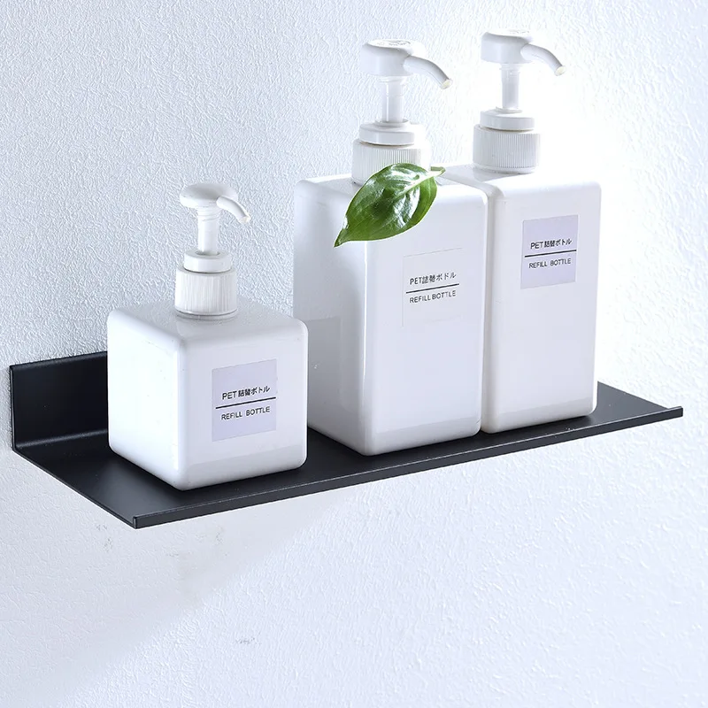 

Bathroom Accessories Space aluminum Black Bathroom Shelves Kitchen Wall Shelf Shower Storage Rack 30-60cm