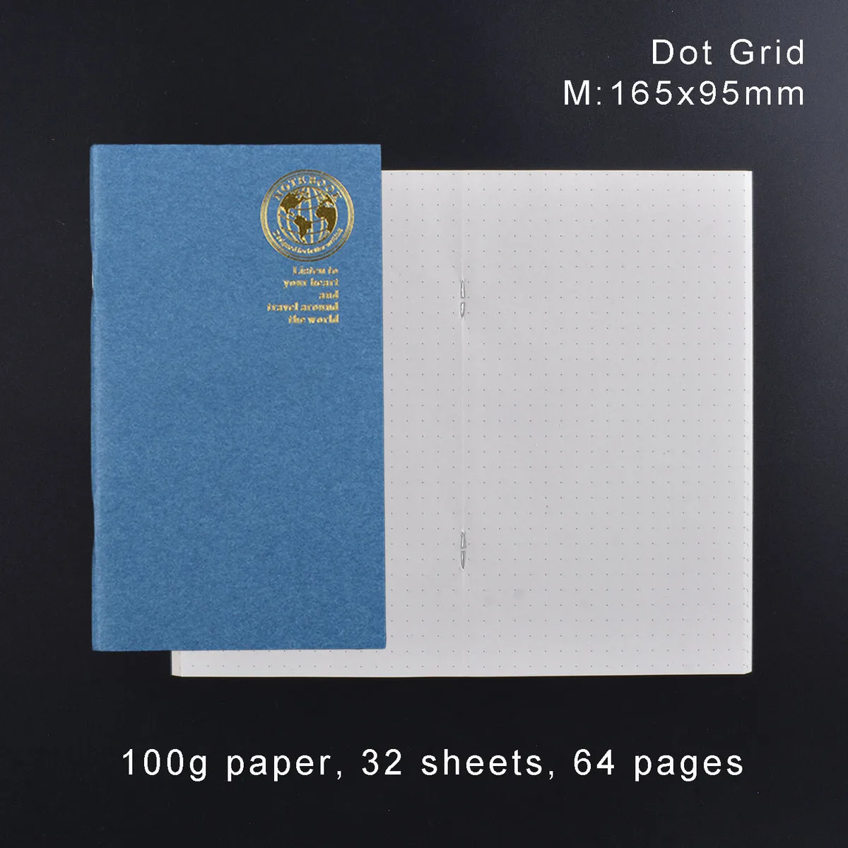 M Dot Grid Кожаная записная книжка, Сменная вставка для ежемесячного паспорта, дневник планировщик, крафт-бумага, блокнот для путешествий, ежедневный Еженедельный - Цвет: M Dot Grid