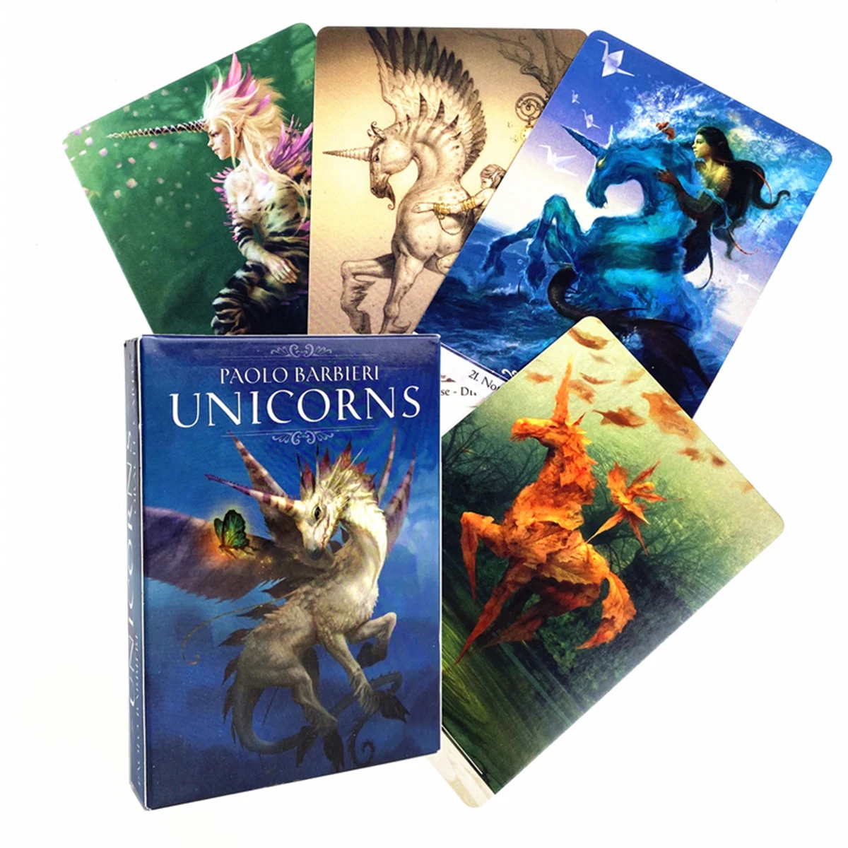 Английская версия Paolo Barbieri с надписью Unicorns Oracle палубная карта игра Семья вечерние