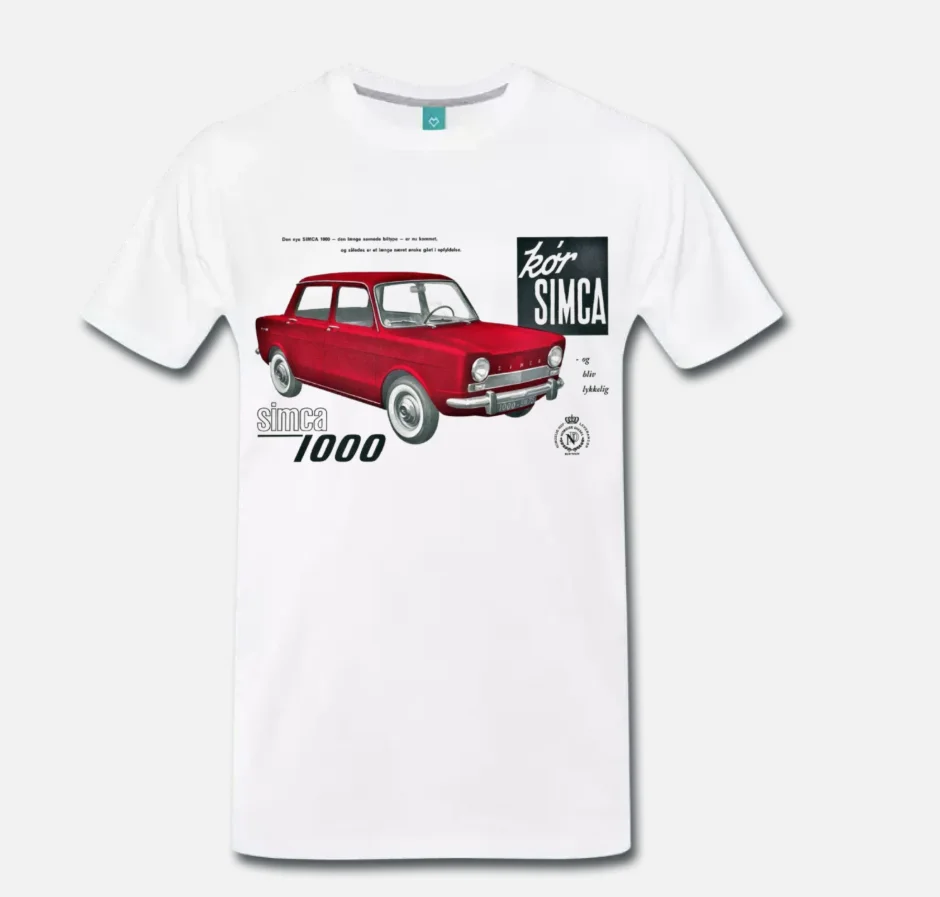 

T-SHIRT SIMCA 1000 AUTO D'EPOCA AUTO VINTAGE SIMCA ANNI 60 1 S-M-L-XL-2XL-3XL