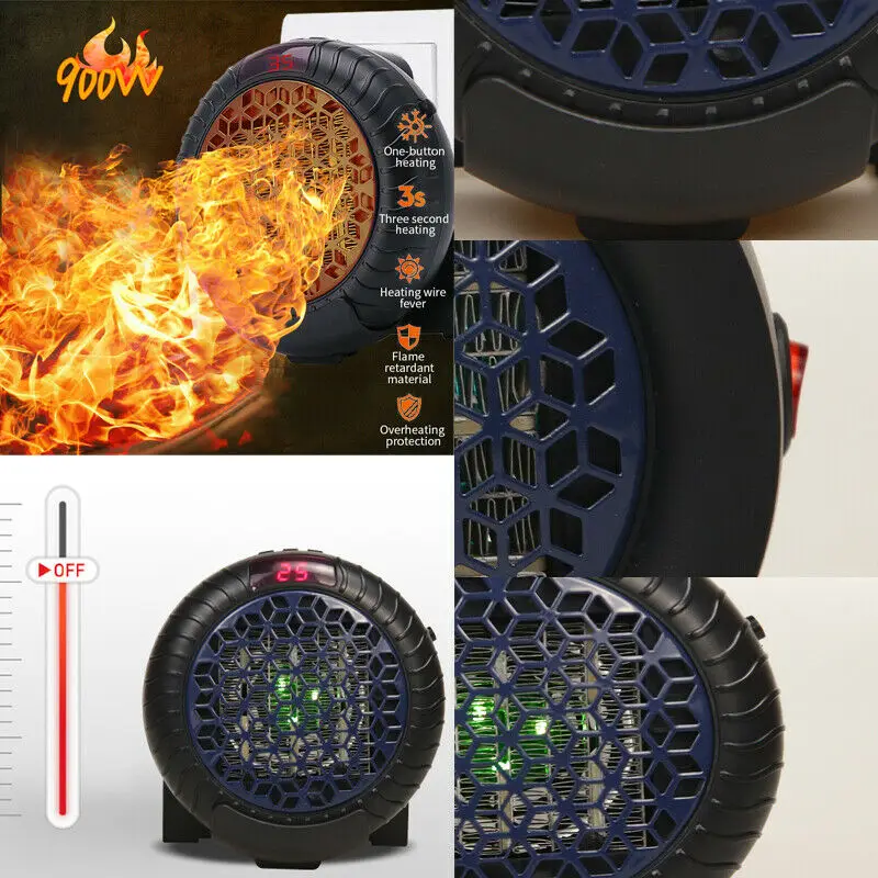 900W портативная Керамическая Мини маленький обогреватель Электрический