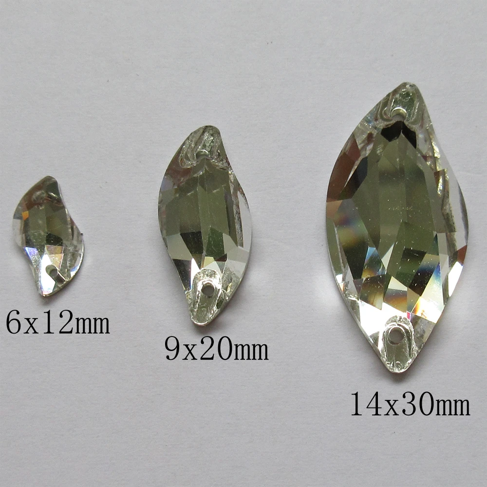 Прозрачно белый пришить свободные Стразы Diamond лист Стекло Flatback кристалл страз