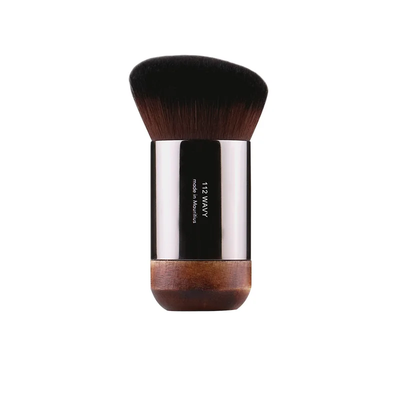 

1 piece #112 Portable Angled flat Foundation Makeup brush Natural wood Buffing Foundation cover Professional Make up brushes