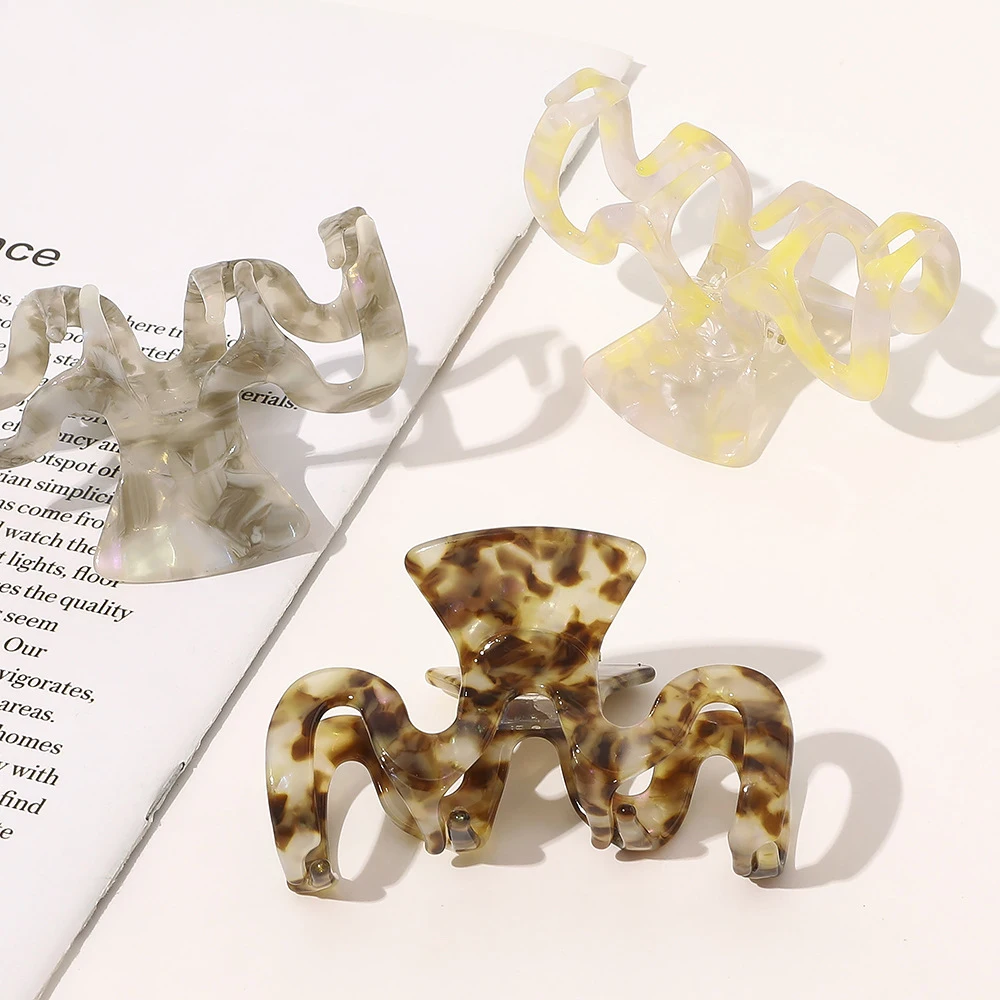 

New Fashion Elegant W Shape Hair Claws Hair Accessories Hairclips Hairpins Ladies Hairgrip Headwear Girls Ornaments Crab Bands