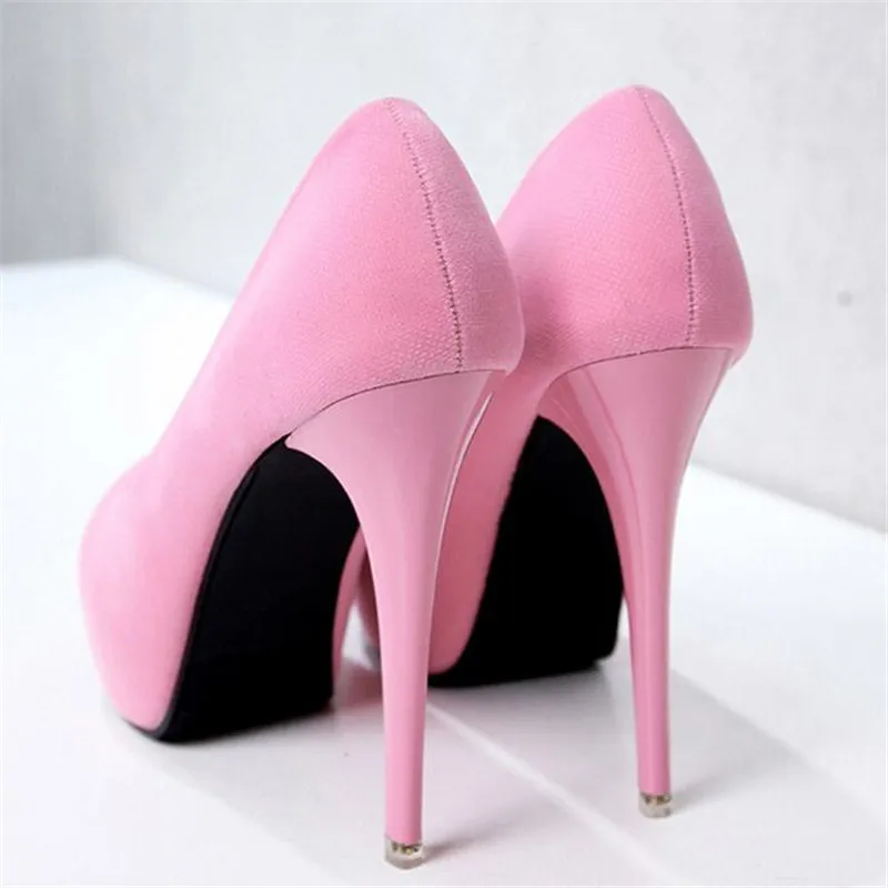 2020 New wild single shoes Woman 12CM high heel stiletto suede waterproof platform sexy women's simple fashion heels | Обувь