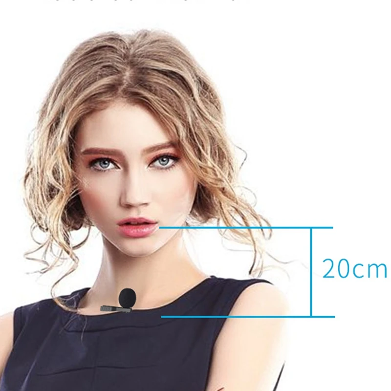 

Lavalier Microphone Dual-Head Lavalier Lapel Clip-on Noise Reduction Microphone for DSLR Canon Camcorders Recording