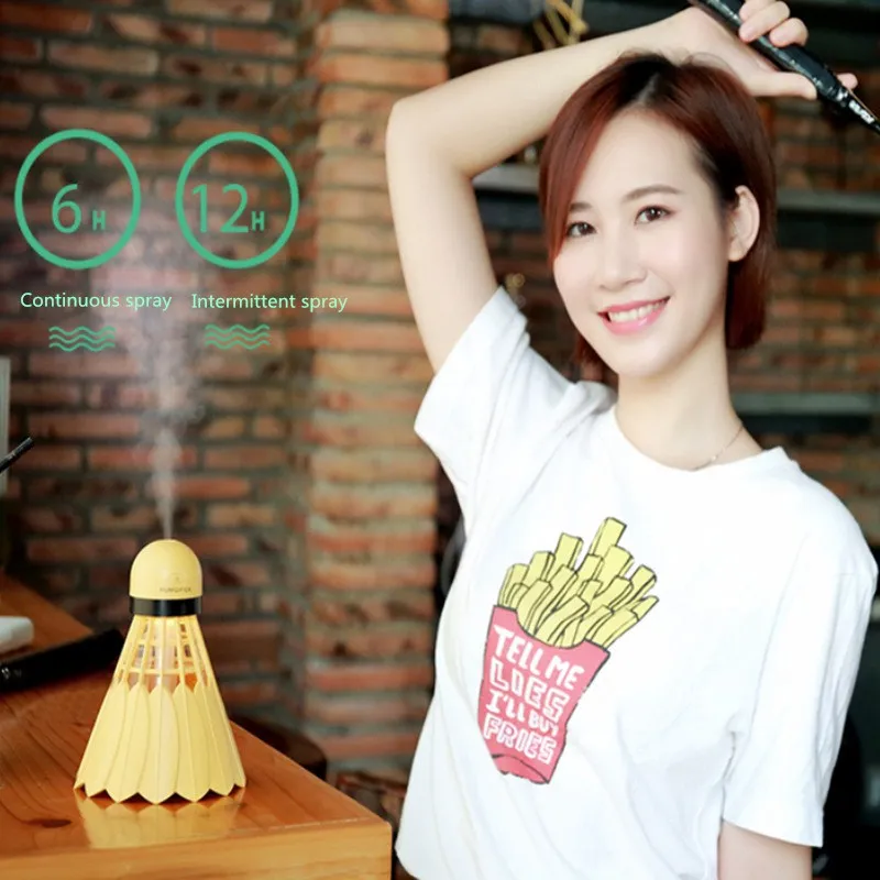 

7 color night lightMini badminton USB home air humidifier light indoor desktop spray purification creative gift customization