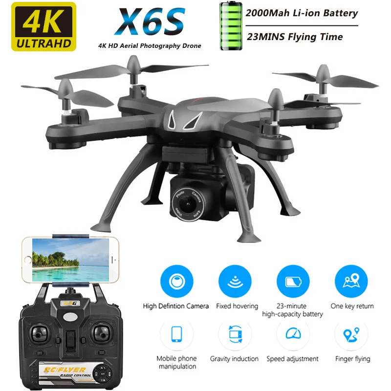 

Hot BYGLTY Air Pressure Fixed Height HD Quadcopter with Camera Long Battery Life Remote Control Airplane Toy X6S