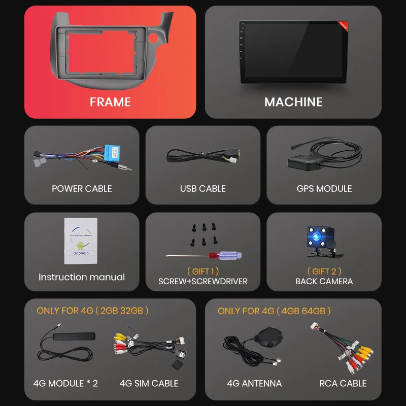 AWESAFE PX9 for HONDA FIT JAZZ 2007-2013 Car Radio Multimedia video player GPS No 2 din Android 9.0 2GB+32GB | Автомобили и