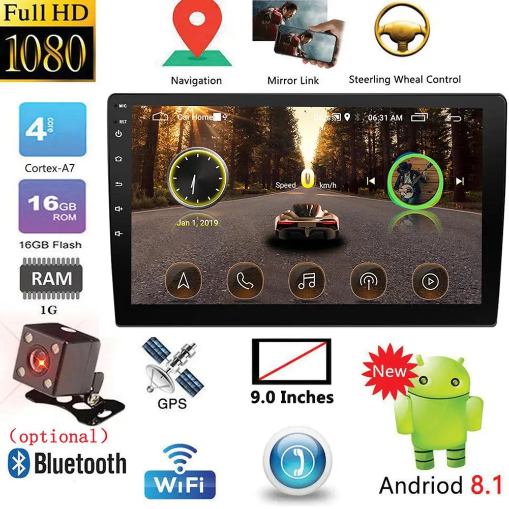 9 дюймов/10 1 дюймов 2DIN Android автомобильный мультимедийный плеер GPS Авторадио Bluetooth