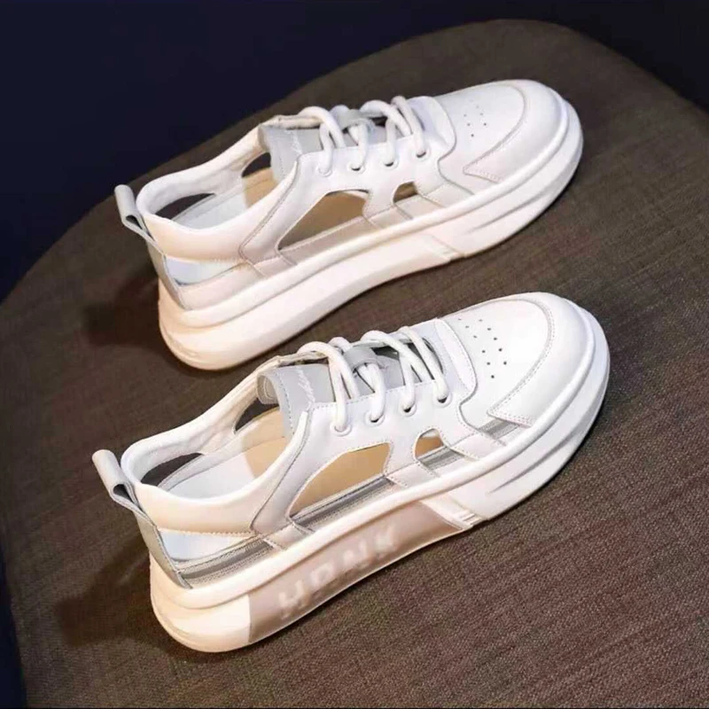 

Women's Baotou Sandals 2021 Summer New Hollow Sandals Set of Feet Comfortable Women's Casual Sandals Mature Low Heel Sandals