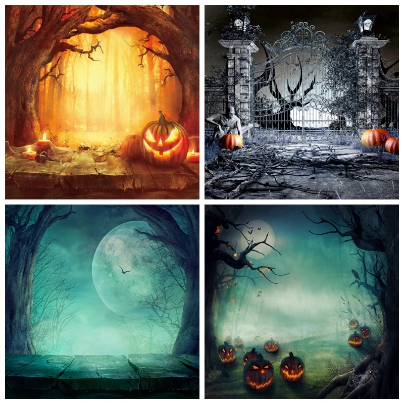 Фон для студийной фотосъемки с изображением празднования Хэллоуина тыквы