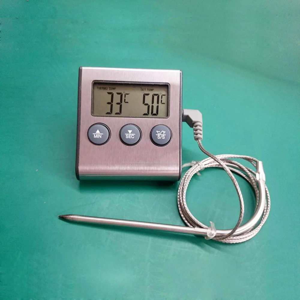 

Meat Digital Oven Timer with Stainless Steel Probe Instant Read Kitchen Food The