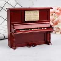 1pc new mini doll house furniture fittings simulation wooden retro piano model for dollhouse decoration