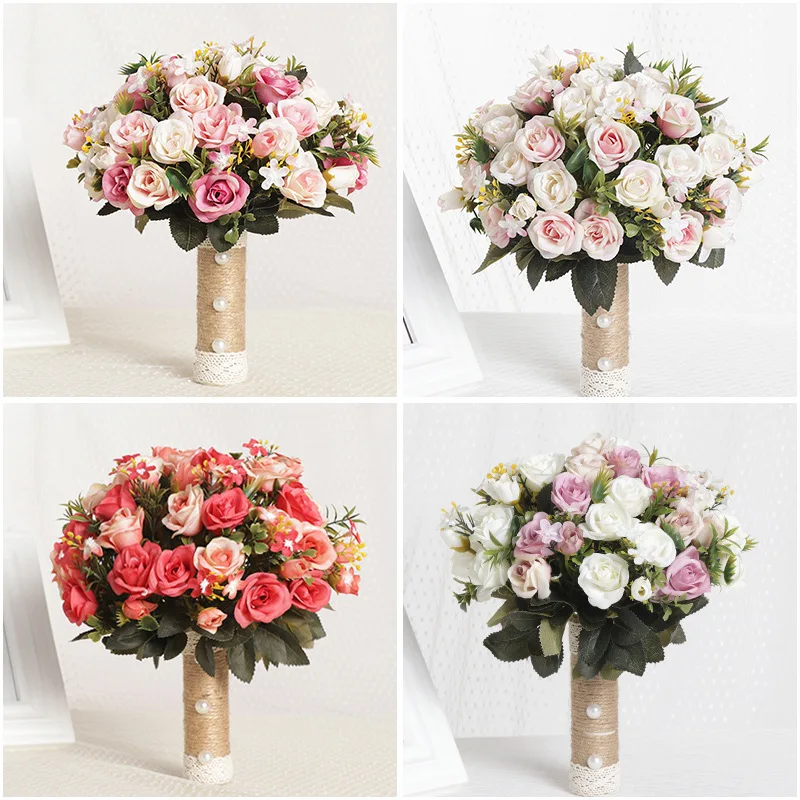 

Wedding Bouquets Small Roses Wedding Photography Photo Props Wedding Decoration High Simulation Bouquets