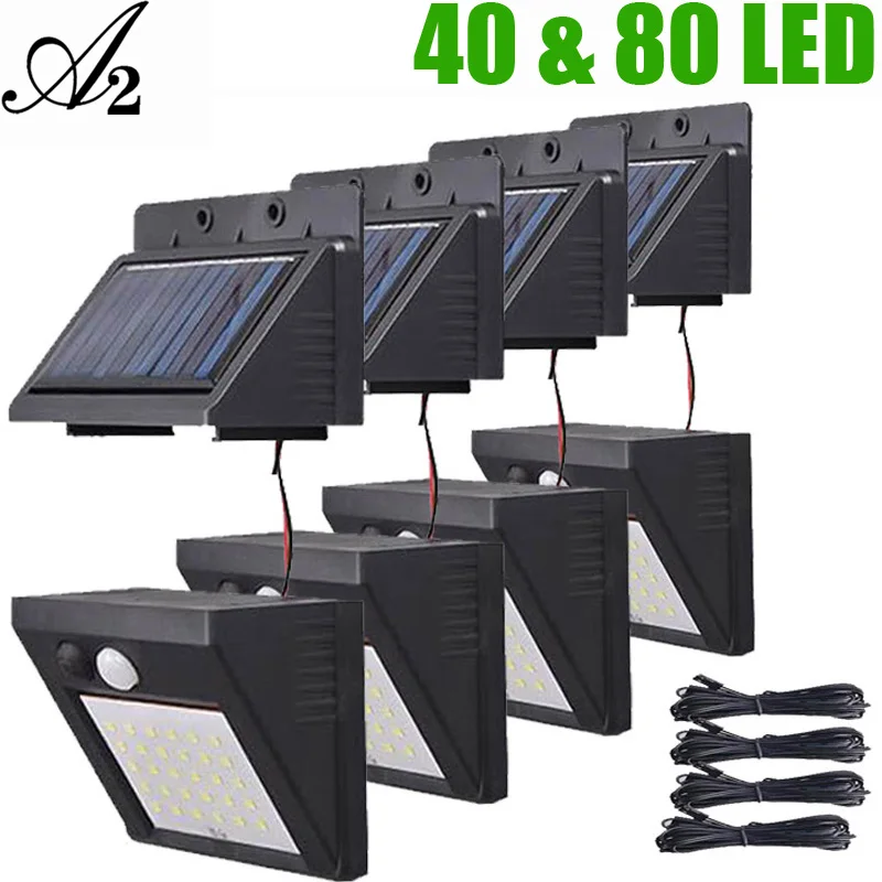 

Freewing LED Solar Light Solar Power Lantern PIR Sensor Lamp 80LED Outdoor Indoor Home Waterproof Ip 65 Garden Separated