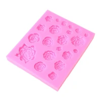 21 cavity roses fondant candy silicone mold for sugarcraft cake decoration