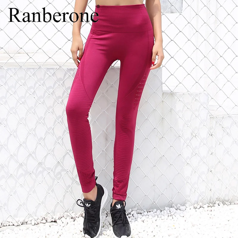 Sexy Sport Leggings Women Gym High Waist Push Up Yoga Pants Jacquard Fitness Legging Running Trousers Woman Tight Sport Pants