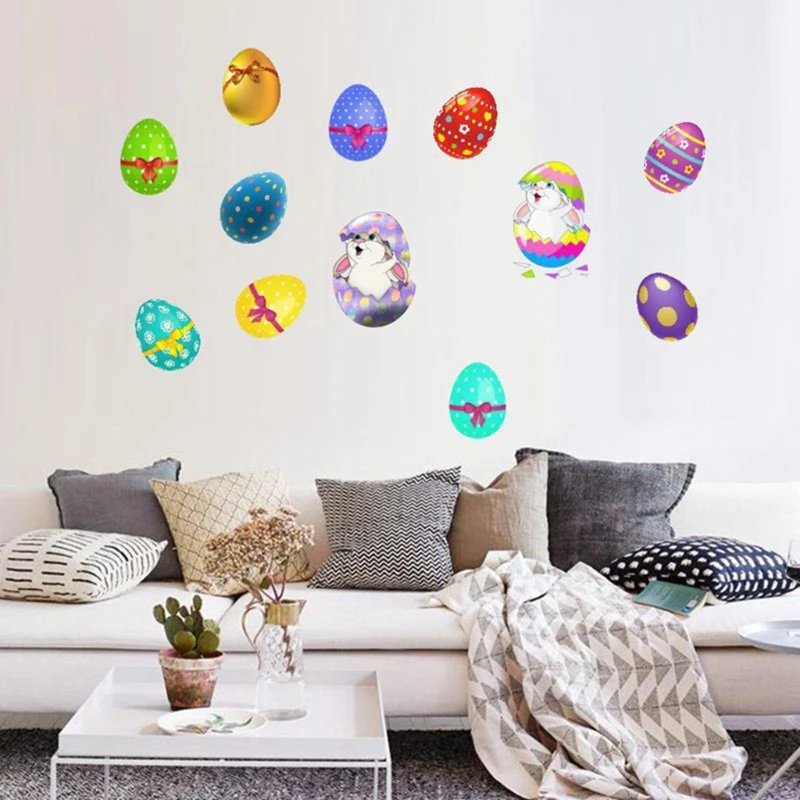 

Easter Window Sticker Rabbit Bunny Eggs Wall Stickers Window Decal DIY Wallpaper H3CF