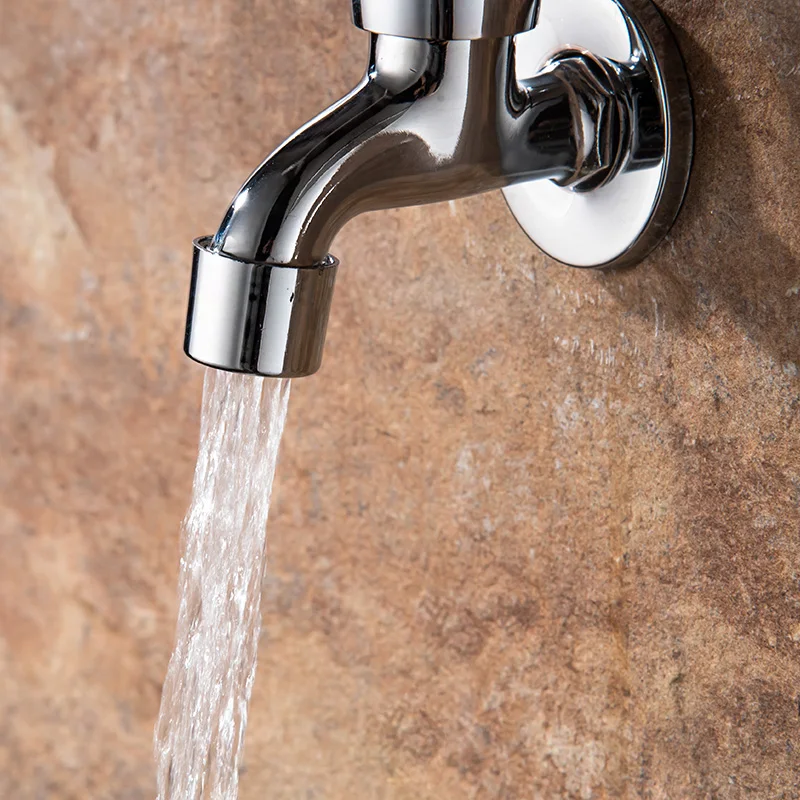 Кран для стиральной машины в ванную комнату настенный хромированный небольшой