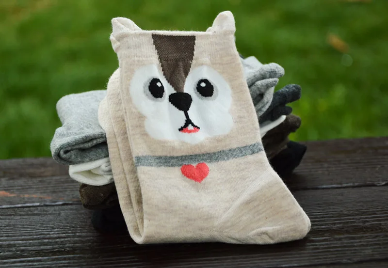 Трехмерные милые папарацци узор носки хлопковые для девочек хлопчатобумажные с