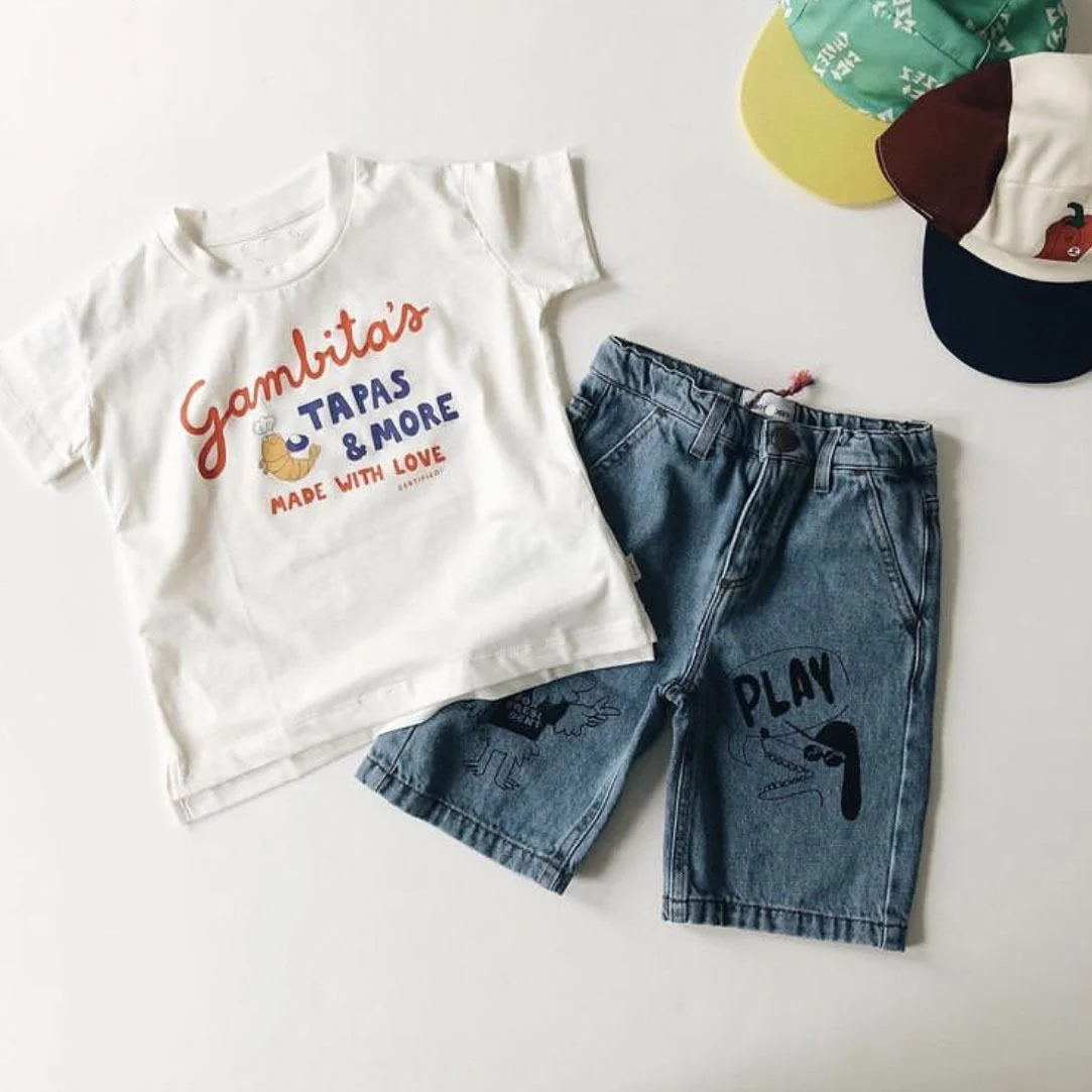 

Ins2021 Summer TC New Children's Round Neck T-shirt Cartoon Printed Cotton Casual Short-sleeved Girl Boy T-shirt