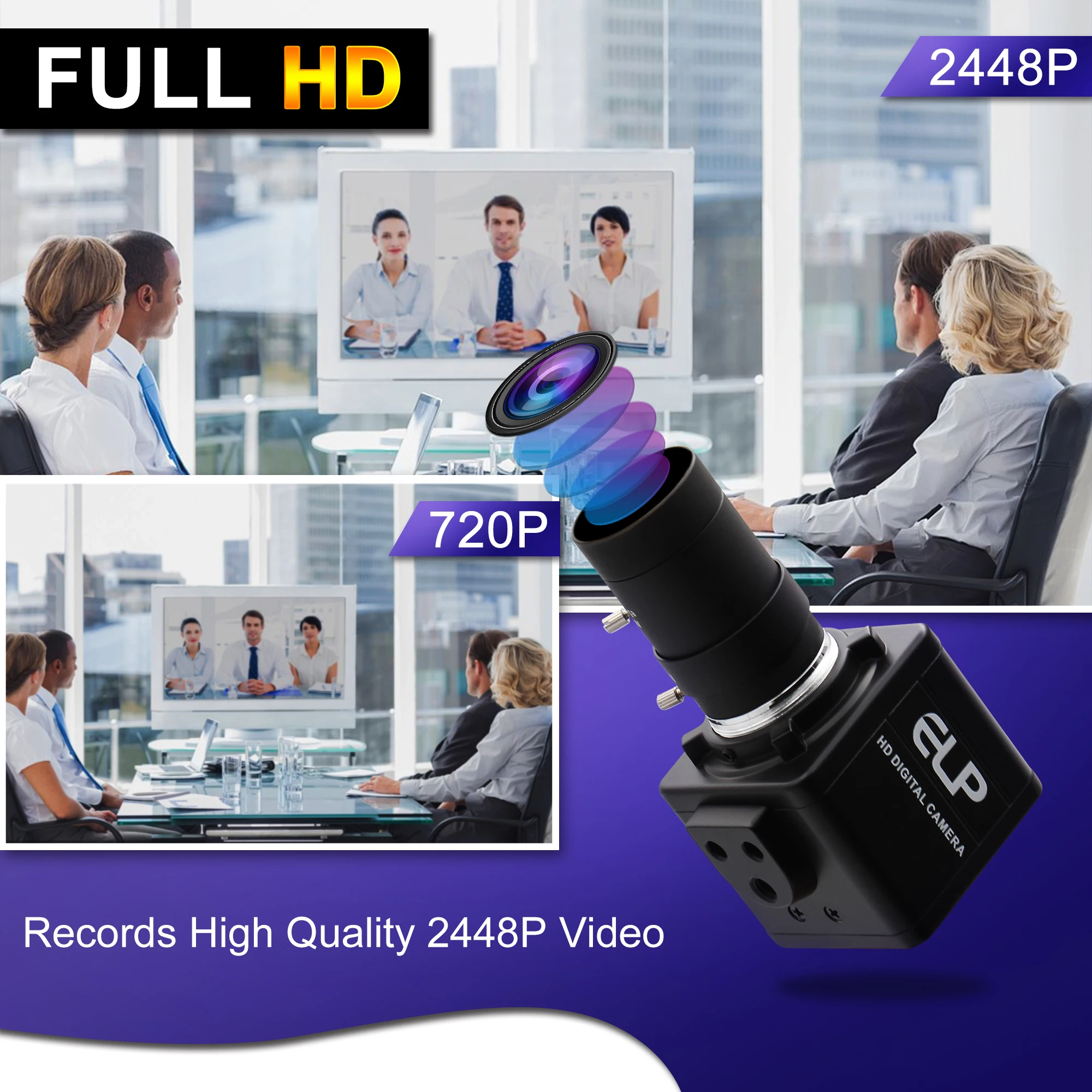 ELP 8MP CCTV камера безопасности с высоким разрешением SONY IMX179 5-50 мм переменным
