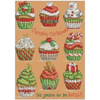 top christmas cupcakes patterns counted cross stitch 11ct 14ct 18ct diy cross stitch kits embroidery needlework sets