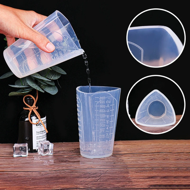 

250 мл треугольная силиконовая мерная чашка ручной работы «сделай сам» инструменты для изготовления ювелирных изделий кристаллическая эпок...