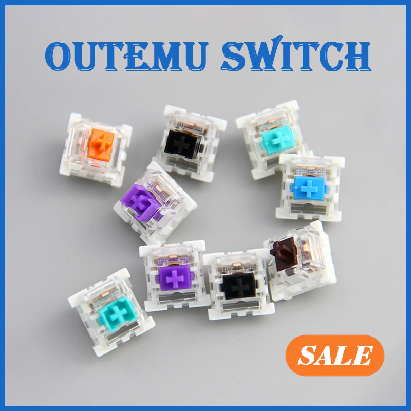 Механическая клавиатура Outemu Switch, 3 контакта, клики, линейные тактильные тихие переключатели, синие, коричневые, RGB, светодиодсветодиодный SMD, совместимы с переключателем MX - изображение