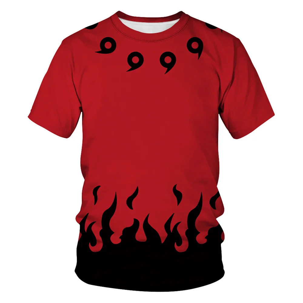 

2021 NEW oversized men's T-shirt with anime Short Sleeve tshirt T Shirt Cartoon Uchiha Uzumaki T-shirt Tops Children