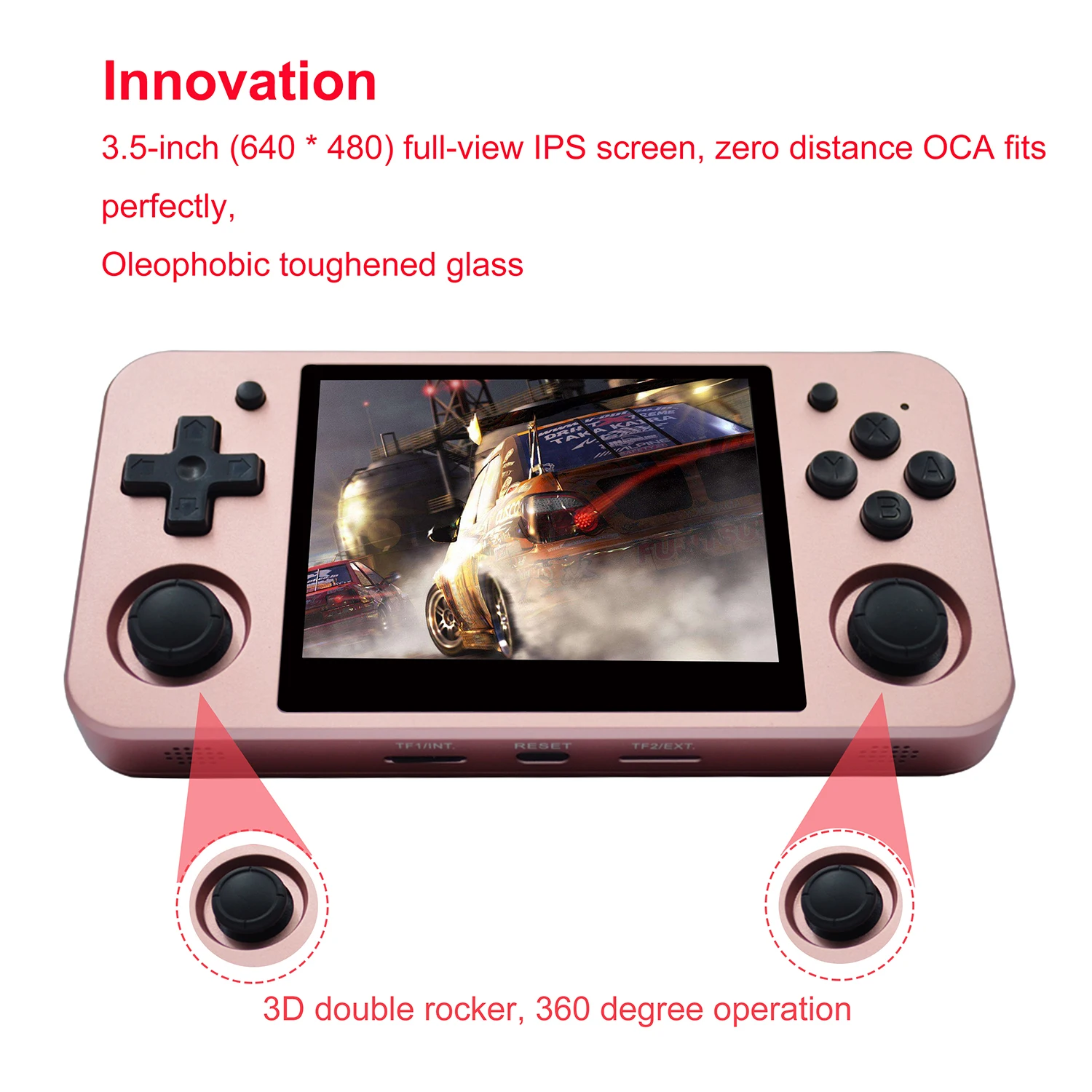 

RG350M Game Console Handheld Player Built-in 2500 Games 3.5-inch IPS Screen Music Player HD Output TF Card Slot 3.5mm Audio Out