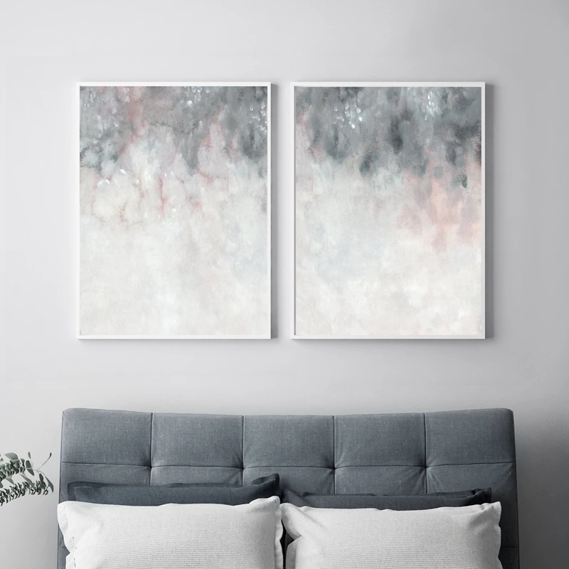 

Pink Grey Wall Art Canvas Painting Bedroom Decor Blush Pink Grey Abstract Art Posters And Prints Wall Pictures Home Decoration