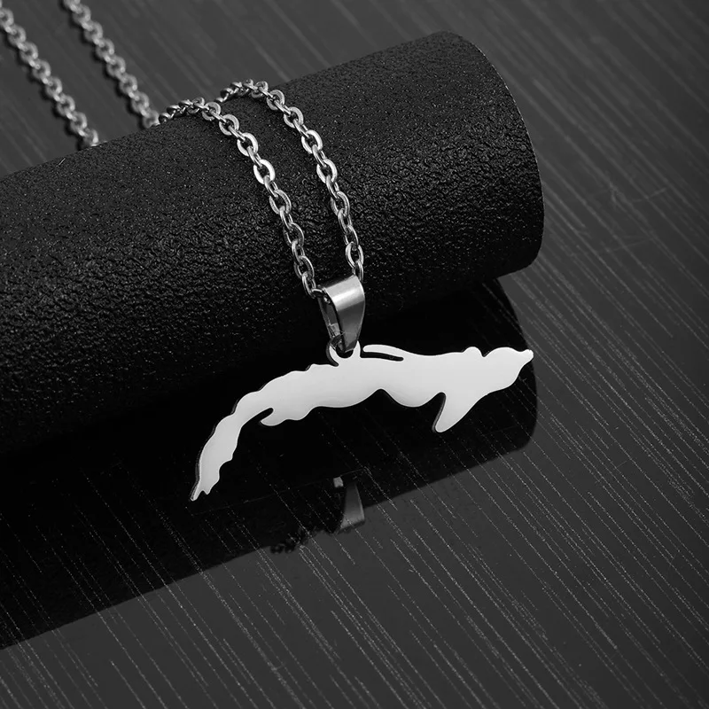 

Republic of Cuba Map Stainless Steel Fashion Jewelry Pendant Necklace for Men and Women Jewelry Hip Hop Party Gift