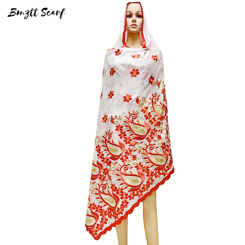 2020 New African Women Scarf Muslim hijabs Leaf Design Big Cotton Hijab big size scarf for shawls BF-035 | Тематическая одежда и
