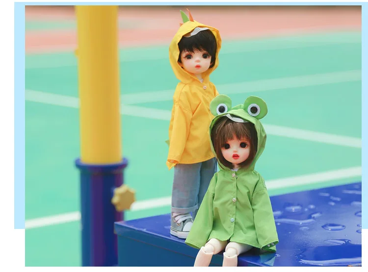 

BJD doll clothes suitable for 1-6 size frog raincoat doll accessories