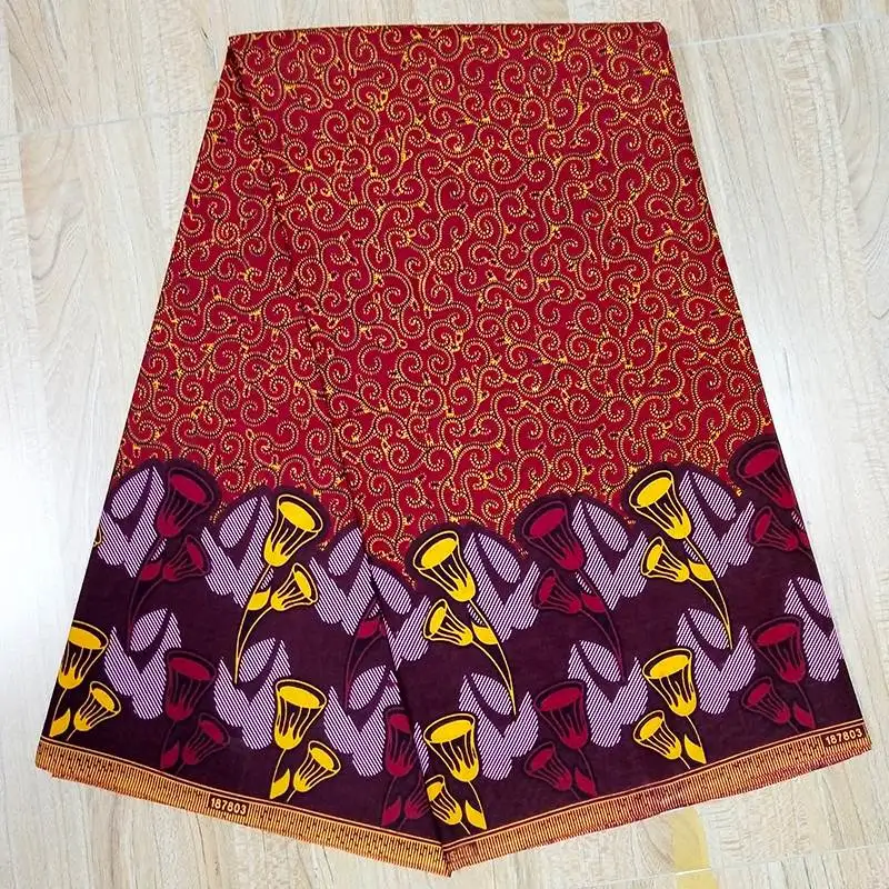 

red color african lady high quality wax print fabric real wax block ankara nigerian material by 6 yards/lot