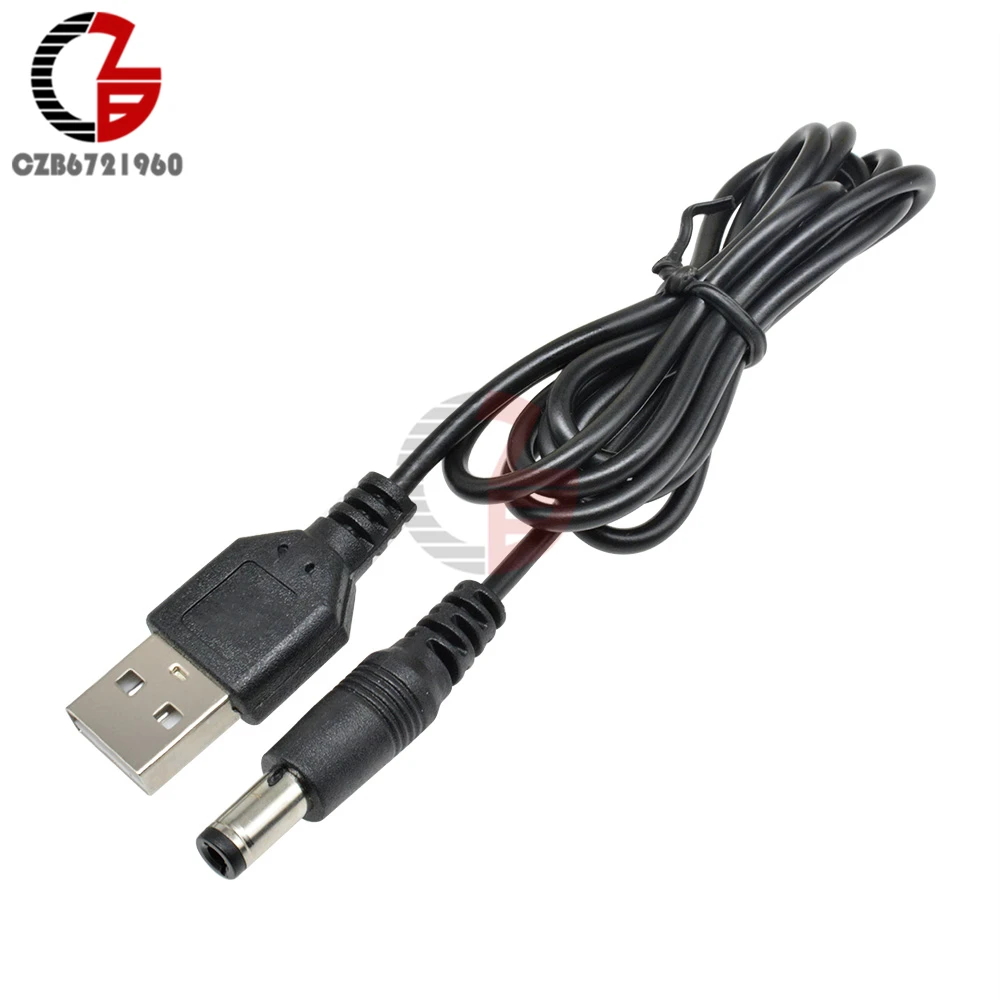 USB 2,0-DC 5,5 мм x 2,1 мм преобразователь питания Соединительный кабель DC в USB адаптер питания провод розетки вилка для зарядного устройства