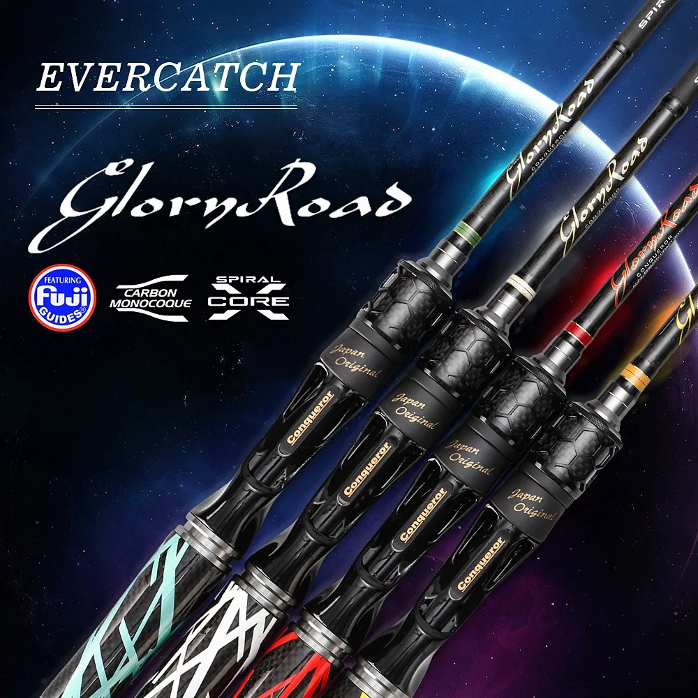 Evercatch GloryRoad 2.1m medium light Fuji ALCONITE guides ring Toray high carbon fiber spinning casting lure fishing rods | Спорт и