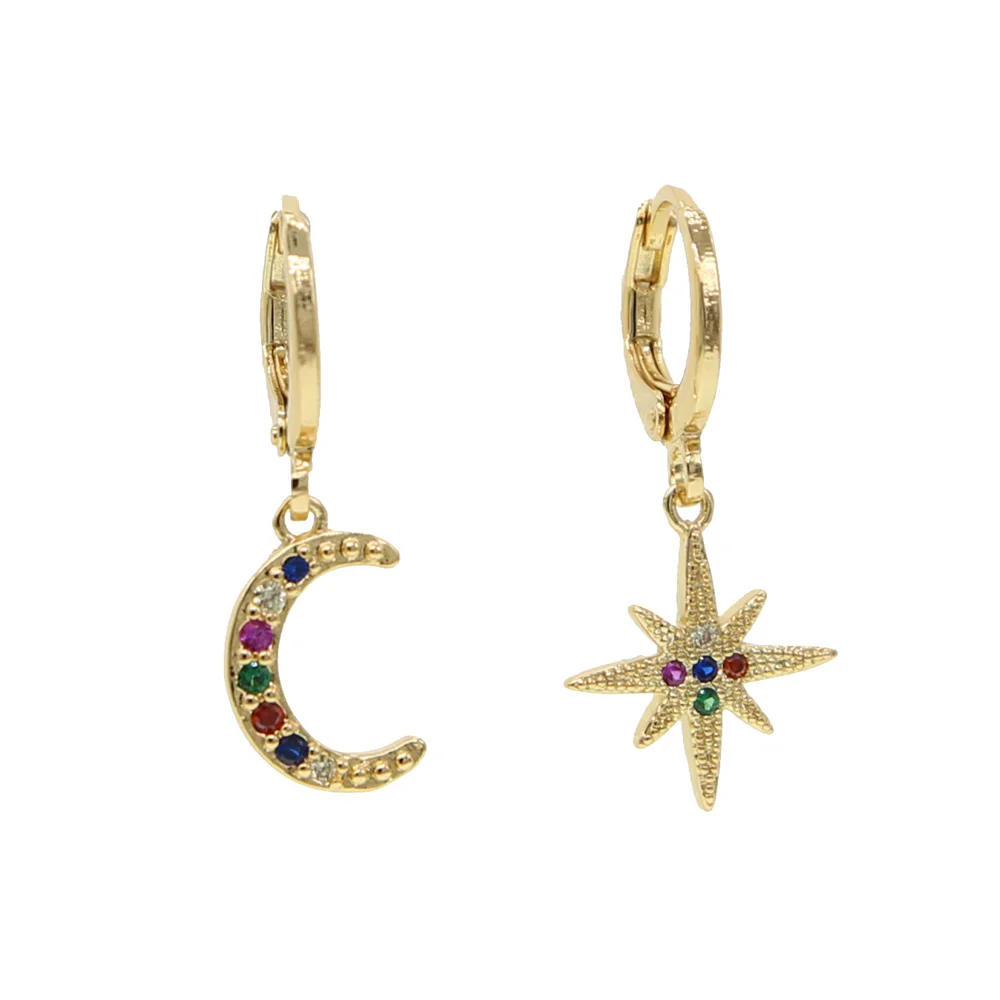 Лидер продаж модные красочные серьги подвески с покрытием из фианита в форме