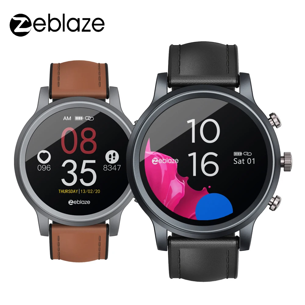 Смарт часы Zeblaze NEO 3 1 дюйма с кожаным ремешком|Смарт-часы| |