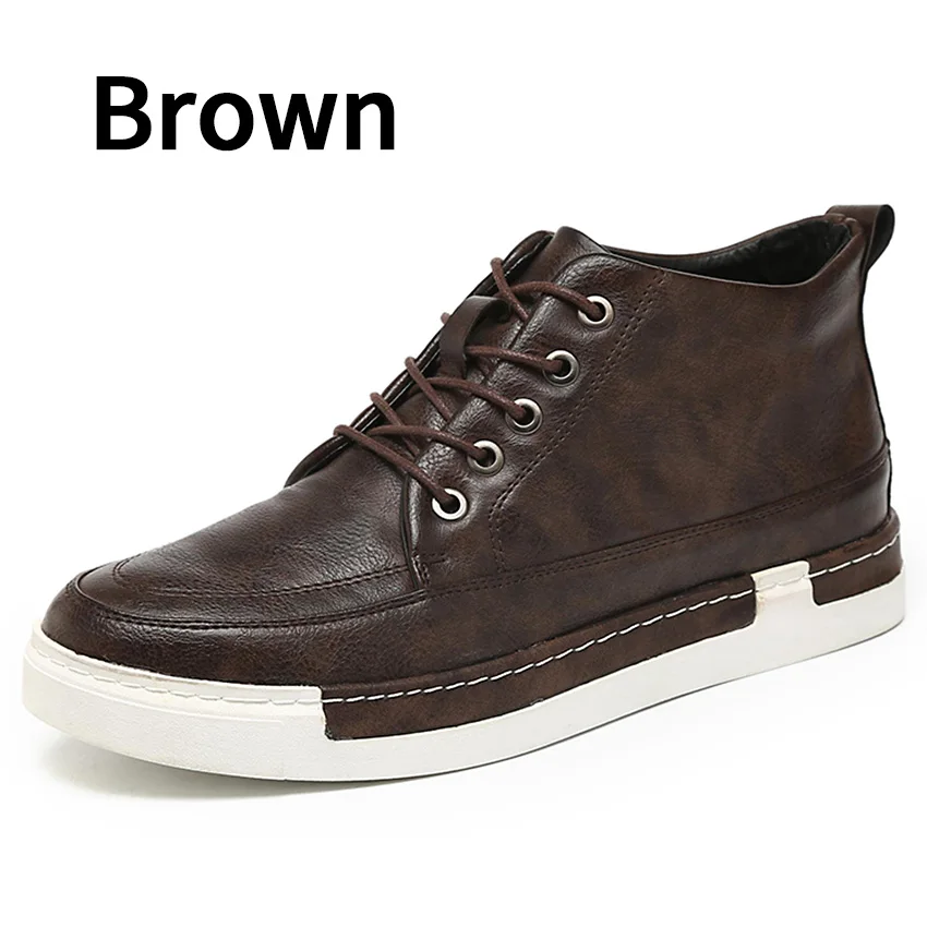 9015 Brown BIMUDUIYU; мужская кожаная повседневная обувь в стиле ретро; мужские кожаные туфли-оксфорды на плоской подошве; мужские кроссовки; tenis masculino zapatos hombre - Цвет: 9015 Brown