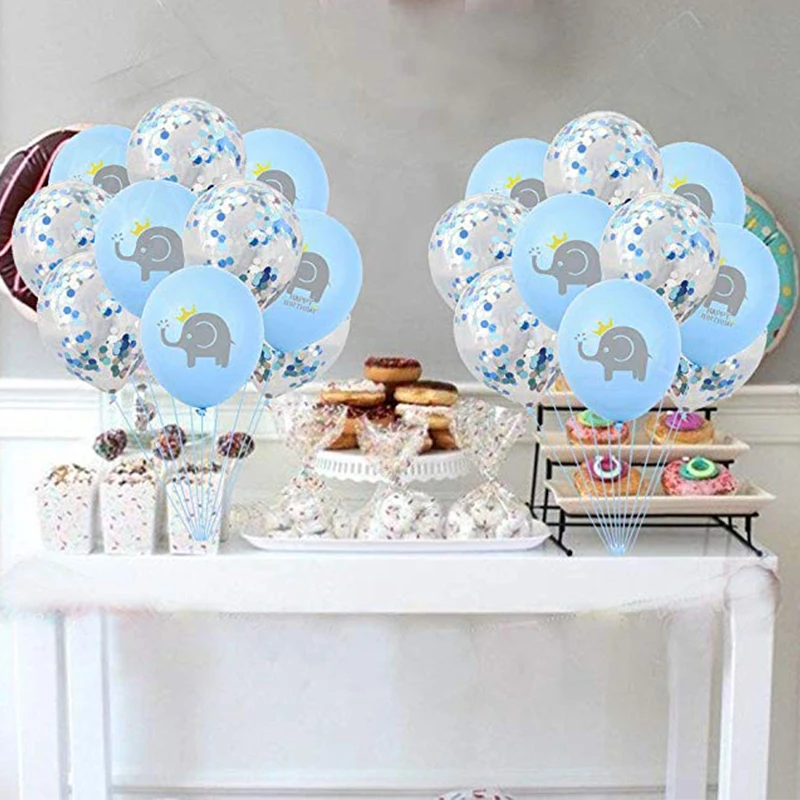 Детские вечерние воздушные шары с голубым слоном для мальчиков и девочек