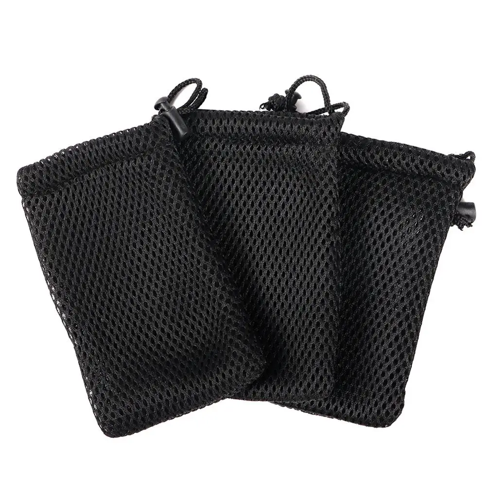 

3Pcs/5Pcs Nylon Mesh Drawstring Storage Pouch Bag 9x13cm Multi Purpose Travel & Outdoor Activity Pouch For Digital Products