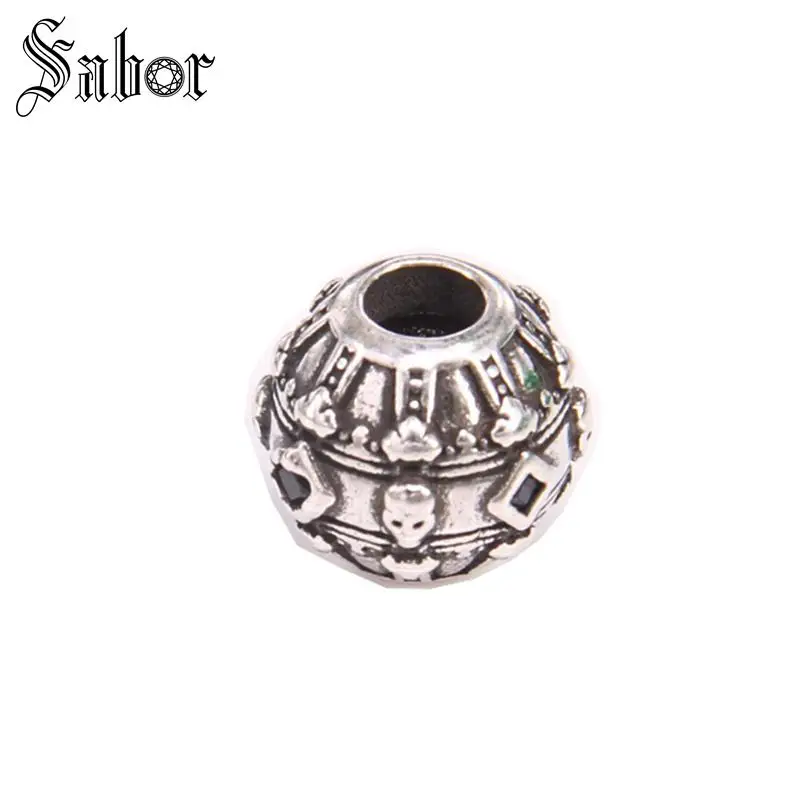 Рельефные бусины с черепом подходят к браслету ожерелье Модные ювелирные